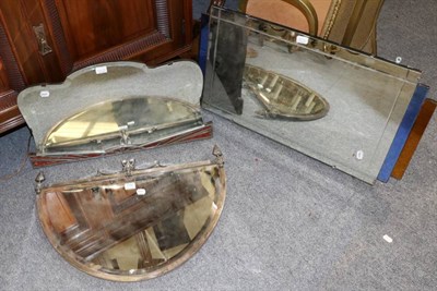 Lot 1142 - Three various Art Deco and other wall mirrors