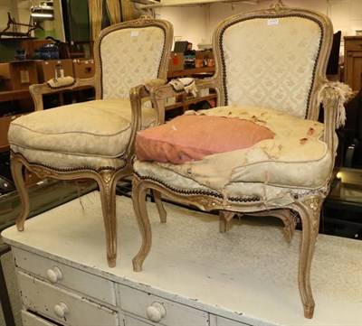 Lot 1157 - A pair of fauteuil armchairs