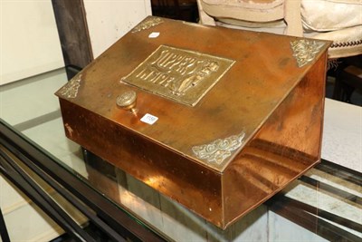 Lot 1159 - A copper and brass slipper box