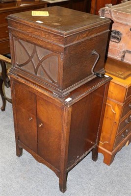 Lot 1187 - An HMV gramophone and a music cabinet (2)