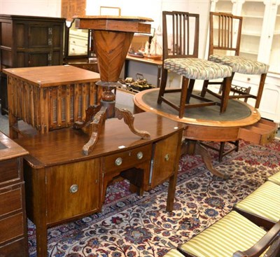 Lot 1207 - A mahogany sideboard and three similar dining chairs