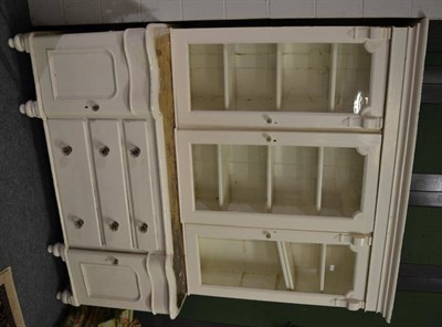 Lot 1210 - A large painted pine kitchen dresser