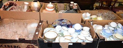 Lot 1224 - A mixed lot to include table glass; Shelley; Art Deco and other tea wares; pottery vases and...