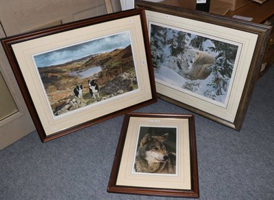 Lot 1226 - Steven Townsend (20th Century), ''Our Valley''; ''Warmth of Nature''; and ''Study of a Grey Wolf''