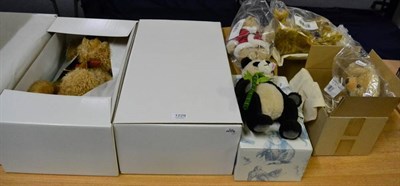 Lot 1229 - Three Ashton-Drake Perfect Companions large jointed teddy bears, boxed; a Steiff jointed golden...