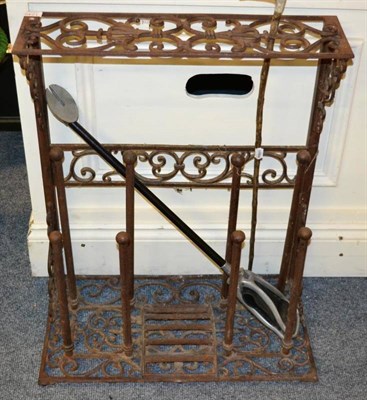 Lot 1240 - A metal combination stick stand and boot rack