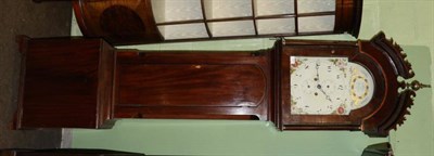 Lot 1269 - A mahogany eight day longcase clock, signed Scurr, Thirsk, circa 1800, broken arch pediment, arched