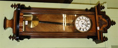 Lot 1271 - A Vienna style mahogany cased regulator wall clock, Roman dial, twin - train eight day...