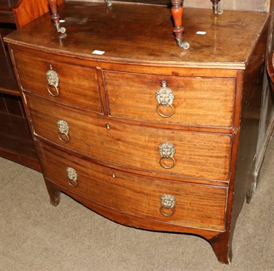 Lot 1304 - A 19th century mahogany bow fronted chest of drawers