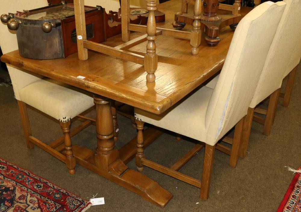 Lot 1317 A oak refectory style dining table by Royal