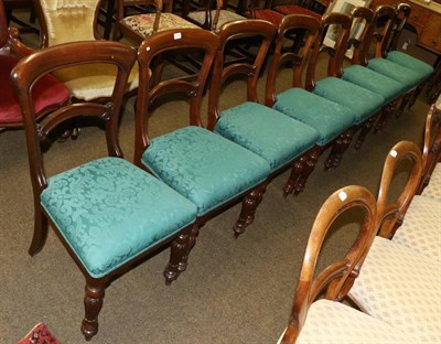 Lot 1334 - A set of eight Victorian mahogany balloon back dining chairs