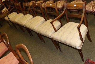 Lot 1351 - A set of six (4+2) Regency mahogany dining chairs