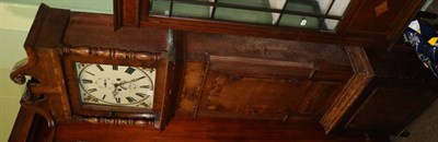 Lot 1392 - An oak and mahogany longcase clock, the square painted dial signed R Horace Stone