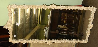 Lot 1403 - A painted scroll frame rectangular wall mirror