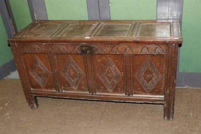 Lot 1404 - A 17th century carved oak chest