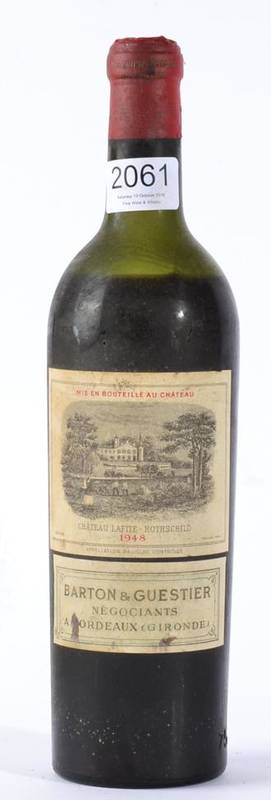 Lot 2061 - Chateau Lafite Rothschild 1948 Pauillac 1 bottle 	 From the Fortingall Hotel Cellar