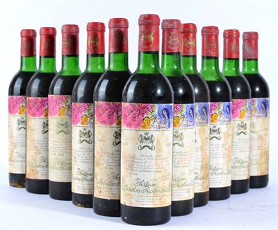 Lot 2014 - Chateau Mouton Rothschild 1970 Pauillac 11 bottles (one given away as a gift)