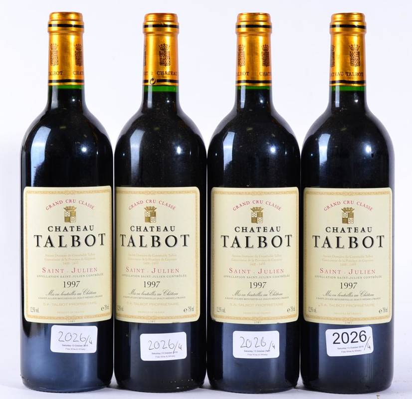 Lot 2026 - Chateau Talbot 1997 Saint Julien 4 bottles