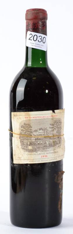 Lot 2030 - Chateau Lafite Rothschild 1958, Pauillac 1 bottle base of neck