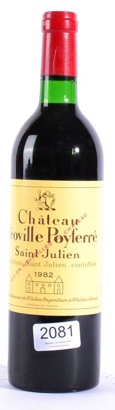 Lot 2081 - Chateau Leoville Poyferre 1982 Saint Julien Grand Cru in 1 bottle