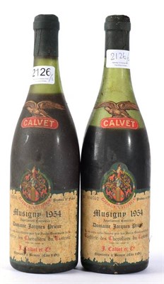Lot 2126 - Musigny Jacques Prieur 1954 Calvet 2 bottles
