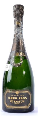 Lot 2151 - Krug 1985 1 bottle corroded but intact foil, damage to upper label, excellent level
