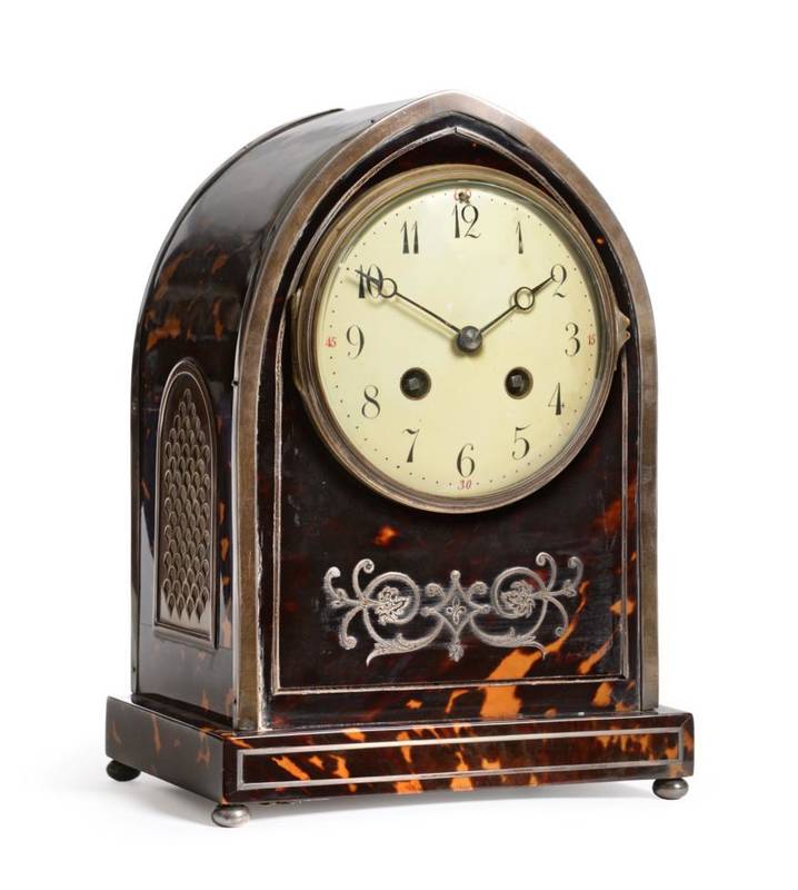 Tortise Shell Clock Lot 856 - An Edwardian Tortoiseshell and Silver