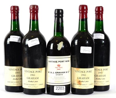 Lot 2203 - Graham 1966 5 bottles