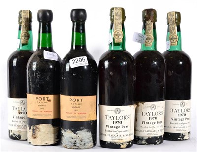 Lot 2205 - Taylors 1970 6 bottles
