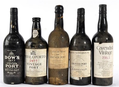 Lot 2228 - Dows 1977 1 bottle, Royal Oporto 1977 1 bottle, Quinta do Noval 1960 1 bottle, Smith Woodhouse...