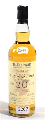 Lot 2262 - Cragganmore 20 YO Master of Malt, single cask, distilled 1991 bottled 2011 53.5%