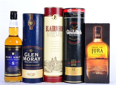 Lot 2368 - Glen Moray 40% 1 bottle, WM Morrison aged 8 years 40% 1 bottle, Blairmhor aged 8 years 40% 1...