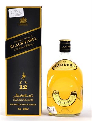 Lot 2373 - Lauders 40% 1 bottle and Johnnie Walker 12 YO Black Label 1 bottle