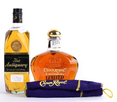 Lot 2374 - The Antiquary 70% proof 1 bottle and Crown Royal Limited Edition Canadian Whisky 40% 1 bottle