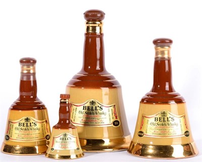 Lot 2377 - Bells Decanters, 700 proof, 26 2/3 fl oz, 1, 700 proof, 13 1/3 fl oz, 1, 700 proof, 6½ fl oz 1 & 1