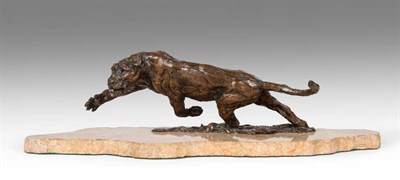 Lot 186A - Gill Wiles (b.1942)  Lioness Signed and numbered 11/11, bronze on a marble base, 12cm high...