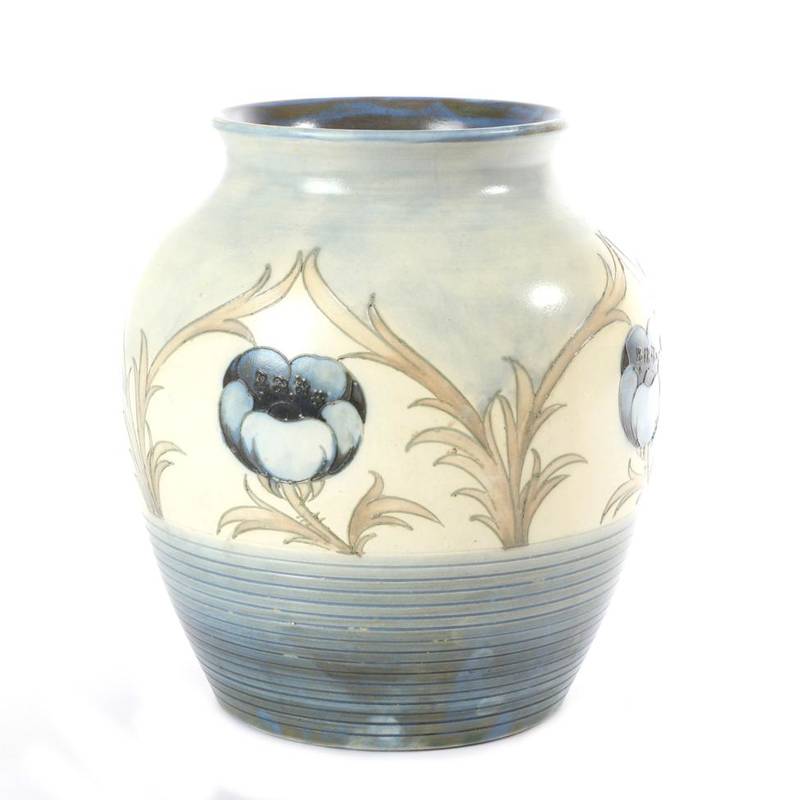 Lot 228 - William Moorcroft (1872-1945): A Poppy Pattern Vase, salt glazed, impressed MOORCROFT MADE IN...