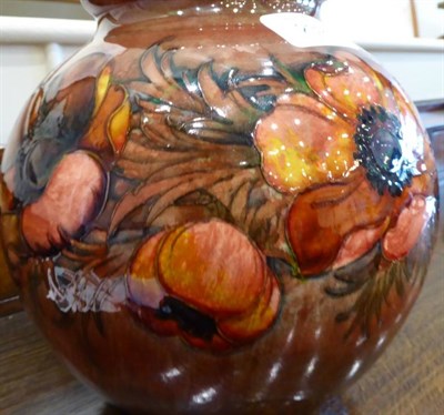 Lot 232 - William Moorcroft (1872-1945): A Flambé Anemone Pattern Vase, impressed MADE IN ENGLAND POTTER...
