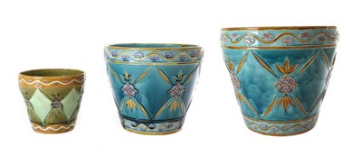 Lot 246 - A Minton Secessionist Planter, stylised floral decoration, in blue, brown and purple glazes,...