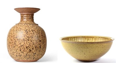 Lot 252 - David Lloyd Jones (1928-1994): A Stoneware Vase, speckled oatmeal glaze, impressed Artist's...