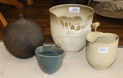 Lot 259 - John Ward Douglas (1938-): A Studio Pottery Globular Bottle Vase, matt glaze, incised Douglas...