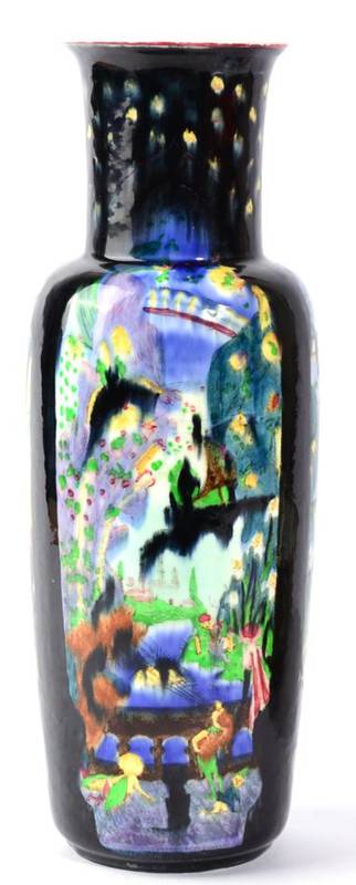 Lot 261 - A Wedgwood Fairyland Lustre Pillar 2409 Vase, designed by Daisy Makeig-Jones, printed and...