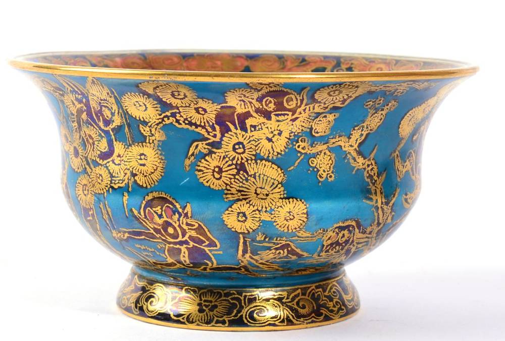 Lot 262 - A Wedgwood Fairyland Lustre Firbolgs I Bowl, designed by Daisy Makeig-Jones, the interior with...