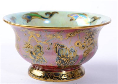 Lot 263 - A Wedgwood Fairyland Lustre Firbolgs I Bowl, designed by Daisy Makeig-Jones, the interior with...