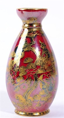 Lot 264 - A Wedgwood Lustre Firbolgs 2350 Vase, gilt printed Portland vase mark and painted Z5206, 13cm