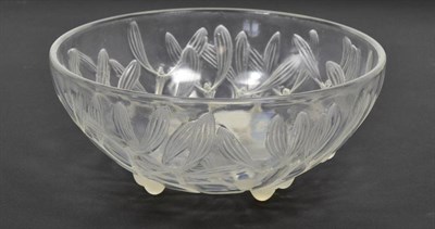 Lot 277 - René Lalique (French, 1860-1945): An Opalescent and Frosted Gui No.2 Glass Bowl, moulded with...