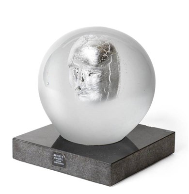 Lot 286 - Bertil Vallien (Swedish, 1938-) for Kosta Boda: A Headman Silver Sculpture, silver foil head...