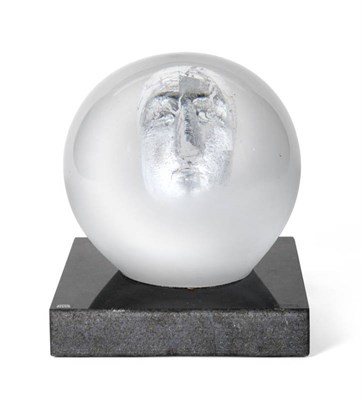 Lot 286 - Bertil Vallien (Swedish, 1938-) for Kosta Boda: A Headman Silver Sculpture, silver foil head...