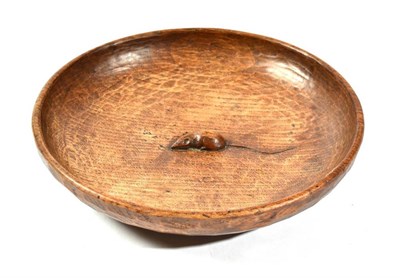 Lot 343 - Mouseman: A Robert Thompson English Oak Fruit Bowl, tooled interior and exterior, with carved mouse