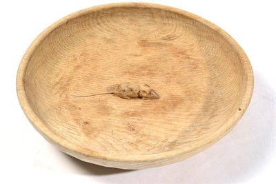 Lot 346 - Mouseman: A Robert Thompson English Oak Fruit Bowl, with tooled interior and exterior, with...